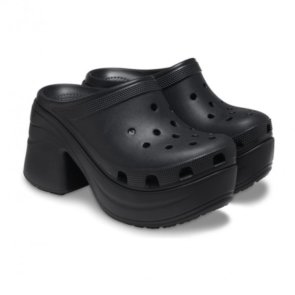 CROCS Black Elevated Mules